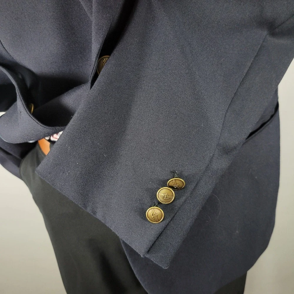 Dockers Men's Sport Coat Blazer Two Button‎ Deep Navy Polyester Wool 46R
